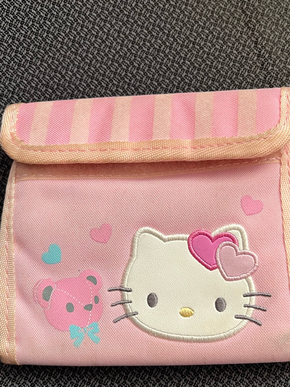 Hello Kitty Pink Girls Wallet with Heart & Bear Motif